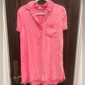 Day and Moon hot pink shirt dress or swim cover up.